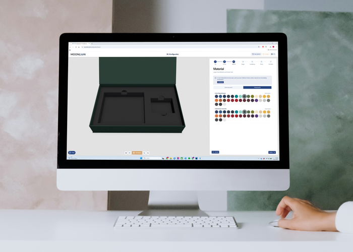 3D Konfigurator zur individuellen Gestaltung von Verpackungen am Bildschirm