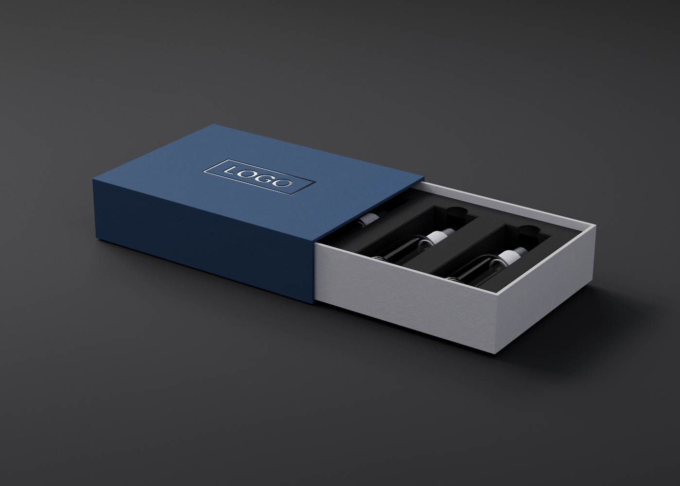 Packaging with inserted product and precise inner layout