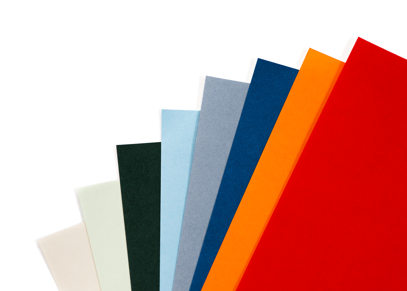 Auswahl hochwertiger farbiger Papiermaterialien für Verpackungen