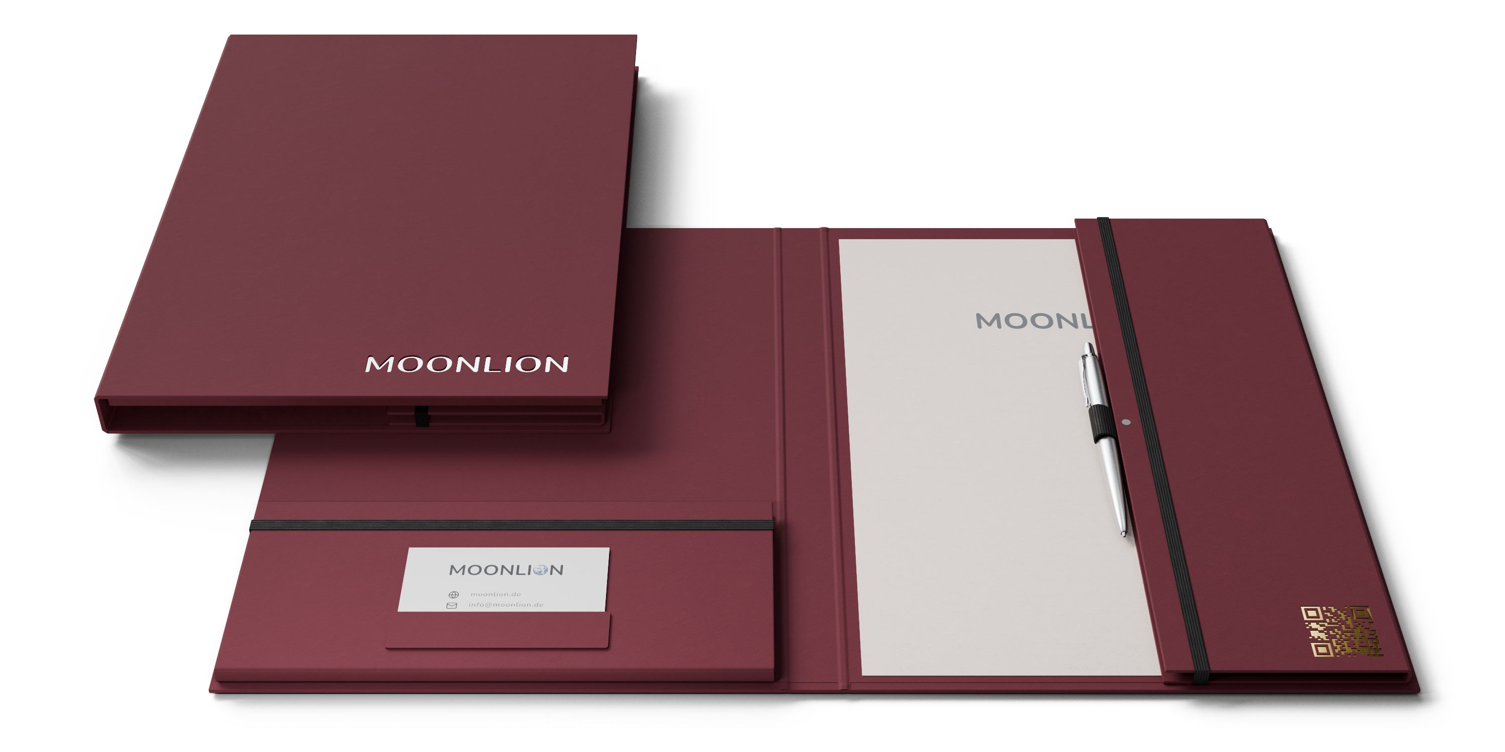 Präsentationsmappe mit Ablagefächern. Beispiel für hochwertige Präsentationsmappen